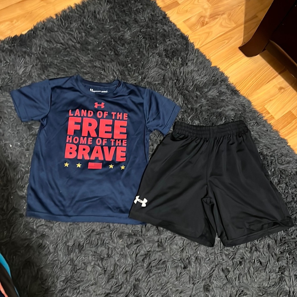 Under Armour Youth shirt and shorts